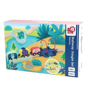 Leo & Friends Wooden Railway Jungle 22-Piece Animal Set - 1 of 4