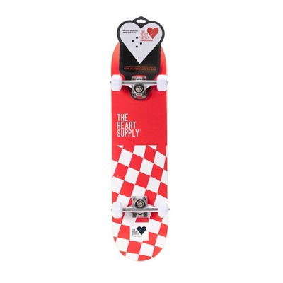 The Heart Supply Skateboard &#8211; Red and White Checkerboard_5