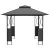 vidaXL Steel Gazebo with Double-tiered Roof, Anthracite - Spacious and Elegant Garden Shelter, Ideal for Parties, Picnics & Weddings - 3 of 4