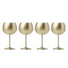 Cambridge Silversmiths Set of 4 18oz Stainless Steel Wine Glasses Gold: Gold Metal Wine Goblets, Dishwasher-Safe Drinkware - 2 of 3