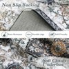 Floral Area Rug, Washable Non-Slip Indoor Carpet ¨C Vintage 5x8 Low Pile Rug for Living Room, Bedroom, Kitchen - 4 of 4