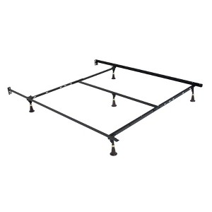 Hollywood Bed Frame Twin/Full/Queen Atlas Lock Metal Bed Frame and Center Support Black - 1 of 4