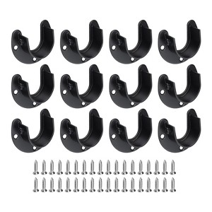Unique Bargains Stainless Steel U Shape Design Easy to Install Multiple Use Closet Rod Bracket 12 Pcs - 1 of 3