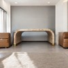 HomeRoots 24" Natural And Brass Wood And Brass Oval Coffee Table - 2 of 4