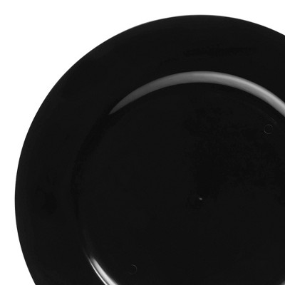 Smarty Had A Party 13" Black Round Plastic Charger Plates - 60 pcs