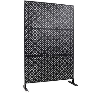 CAVINAS 76" H×48" W Freestanding Privacy Fence with Petal-Shaped,Outdoor Privacy Screen for Balcony,Patio,Garden - 1 of 4