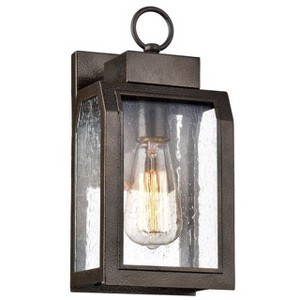 Chloe Lighting Milton Industrial-Style 1 Light Antique Gold Outdoor Wall Sconce 12" Tall - 1 of 4
