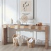 KIGFTSOD 71" Modern Rustic Console Table - Sculpted Block Design, Narrow Sofa Table for Hallway, Living Room, Foyer - 2 of 4