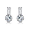 Sophisticated White Gold-Plated Solitaire Milgrain Double Drop Earrings with Sparkling Cubic Zirconia - 3 of 3