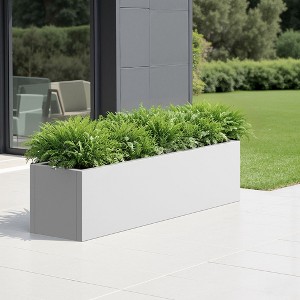 36*10*10 inch Large Metal Rectangular Planter with Drainage Holes for Indoor/Outdoor Use, Perfect for Tall Plants - 1 of 4