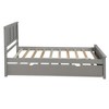 PAGED Twin Size Platform Bed Modern Simple Pine Bed Frame with Trundle and 2 Drawers for Bedroom - 4 of 4
