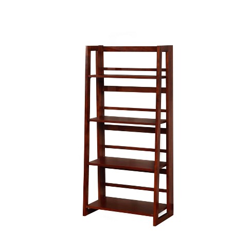 48 Dolce 4 Shelf Folding Bookcase Dark Walnut Cherry Linon Target