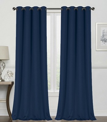 GoodGram 2 Pack Hotel Thermal Grommet 100% Blackout Window Curtain Panels