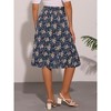 INSPIRE CHIC Women's Print Floral Peasant Elastic Waist A-Line Midi Skirts - 4 of 4