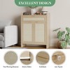 CuisinSmart Natural Rattan Shoe Cabinet, Shoe Rack Storage Organizer with Doors & Drawer, Adjustable Shelves, Entryway Shoe Cabinet - 3 of 4