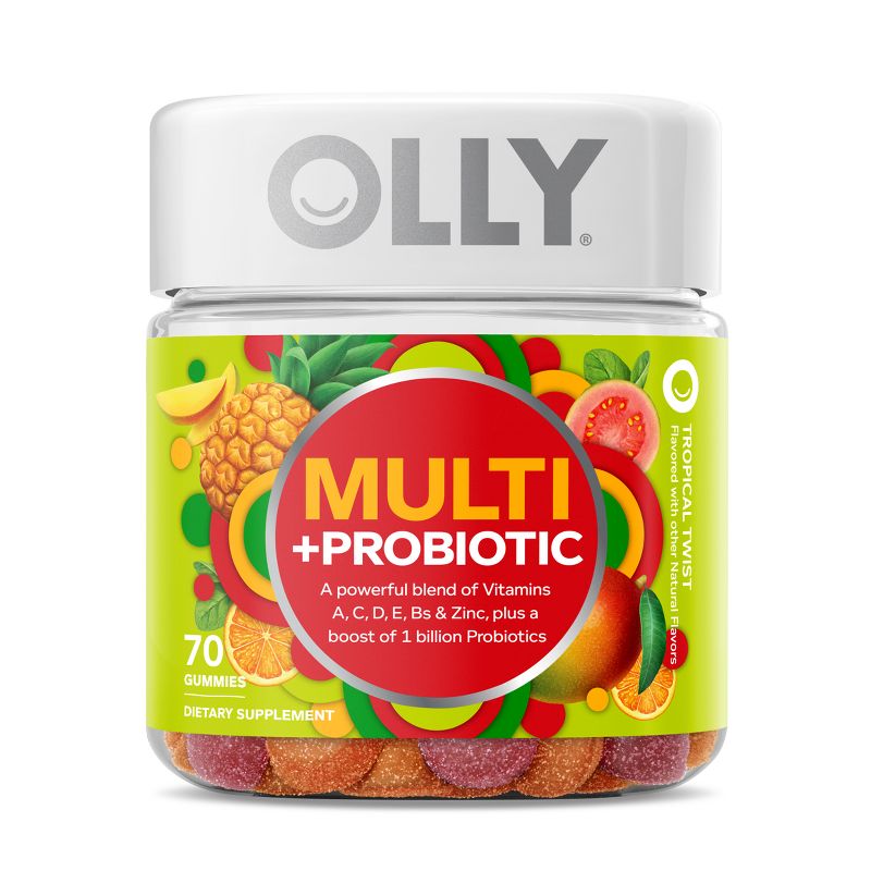 OLLY Adult Multivitamin + Probiotic Supplement Gummies - 70ct, 1 of 12