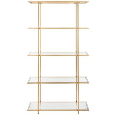 Francis 5-Tier Gold and Clear Glass Etagere