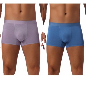 INSPIRE CHIC Men's 2 Pack Soft Elastic Waist Solid Color Boxer Briefs - 1 of 4