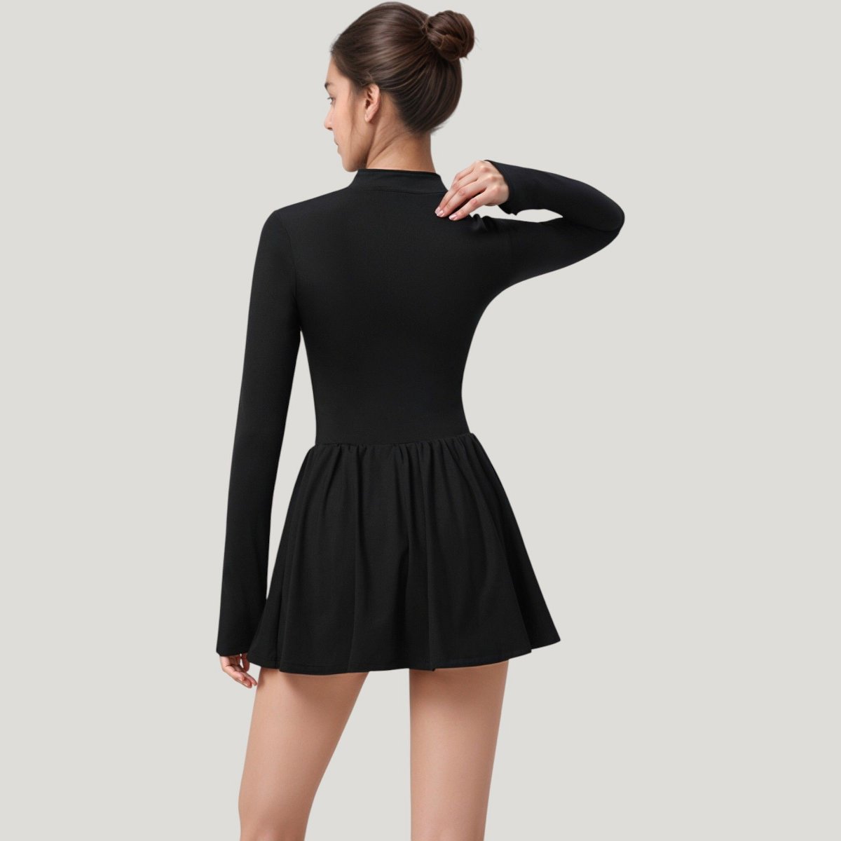Женские платья Anna-Kaci Active Women's Athletic Dress with Front Zip and Flowy Skirt - Small, Black — фото 5