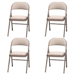 MECO 4-Pack of Sudden Comfort Deluxe Fabric Padded Folding Dinning Chairs with 16 x 16 Inch Seat and Non Marring Leg Caps - 1 of 4