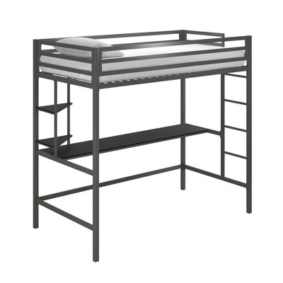 Photo 1 of (SCRATCHED) Twin Maxwell Metal Loft Bed with Desk & Shelves - Novogratz