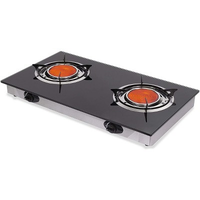 Xtremepowerus Dual Burner Stove Portable Brass Burner Propane Lpg With  Regulator : Target