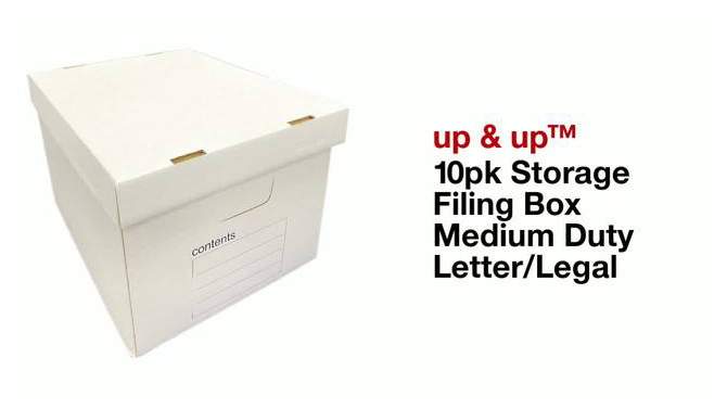 10pk Storage Filing Box Medium Duty Letter/Legal - up &#38; up&#8482;, 2 of 6, play video