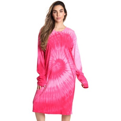 Just Love Womens Nightgown - Long Sleeve Henley Oversized Sleepwear Gown