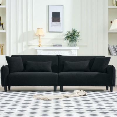 VASIP 97"Teddy Velvet Fashion Comfortable Sofa,Living Room, Bedroom, Reception Area, Office, Apartment. Soft for All Kinds of Living Space.