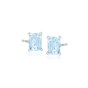 Ross-Simons 1.50 ct. t.w. Aquamarine Stud Earrings in Sterling Silver - 1 of 3