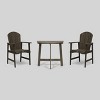 3pc Oso Acacia Wood Half-Round Patio Bistro Set Gray - Christopher Knight Home - 2 of 4