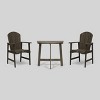 3pc Oso Acacia Wood Half-Round Patio Bistro Set Gray - Christopher Knight Home - image 2 of 4