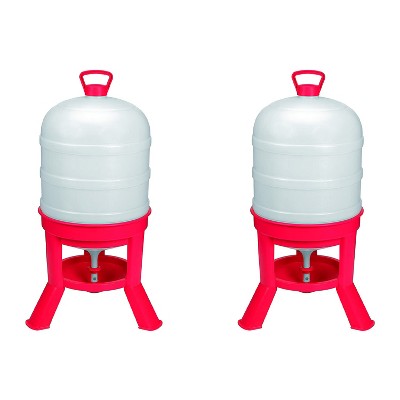 Little Giant 10 Gallon Tank Heavy Duty Poultry Chicken Gravity Waterer (2 Pack)