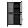 Maliang Classic Metal Storage Cabinet, Display Cabinet with 4 Glass Doors & 4 Shelves - Black - 3 of 4