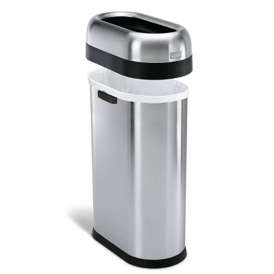 Slim Stainless Steel 13 Gallon Open Top Trash Can