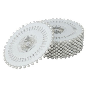 Unique Bargains Decorative Durable Pearl Head Versatile Straight Pins 3mm Round White 480 Pcs - 1 of 4