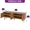 Mid-Century TV Stand for up to 80 Inch TV, Modern Media Console with 4 Carved Doors, 70" Entertainment Center With Storage For Living Room - 3 of 4