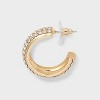 Pave Open Hoop Earrings - A New Day™ Gold - 3 of 3