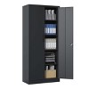 SEVOBAL Utility Storage Cabinets 72 Inch Metal Locking Garage Cabinet with 4 Adjustable Shelves and Doors, Black, 35.98"*17.99"*71.97" - 3 of 4