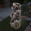VEVOR Outdoor Water Fountain, 38.98 in Height Fountain and Waterfall,7-Tier Floor Standing Rock-Shaped Cascading Fountains with Light and Pump,Brown - 2 of 4