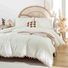 BAGOKIE 3-Piece Bed in a Bag Comforter Set with Pom Fringe - 2 of 4