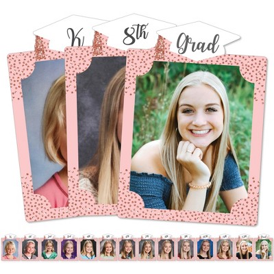 Big Dot of Happiness Rose Gold Grad - 8 x 10 inches K-12 School Photo Holder - DIY Graduation Party Decor - Picturific Display