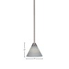 Toltec Lighting Paramount 1 - Light Pendant in  Brushed Nickel with 7" Gray Matrix Shade - 2 of 2