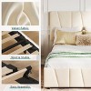 Coolmee Twin Size Bed Frame with Adjustable Headboard and 2 Storage Drawers, Velvet Upholstered Tufted Platform Bed Frames with Wooden Slats Support - 3 of 4