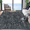 Boho Print Washable Rugs Non Slip Low Pile Vintage Floral Traditional Carpet for Living Room - 2 of 4