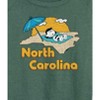 Women's - Peanuts - North Carolina Lucy Lightweight French Terry Wide Neck Long Sleeve Shirt - 2 of 4