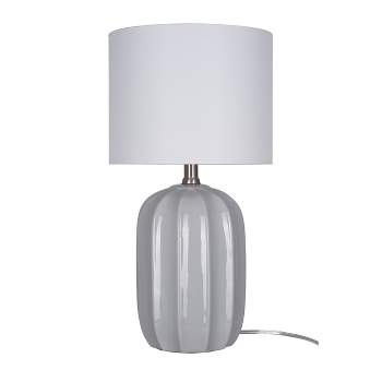 Cresswell Lighting 18.75" Ceramic Table Lamp Gray