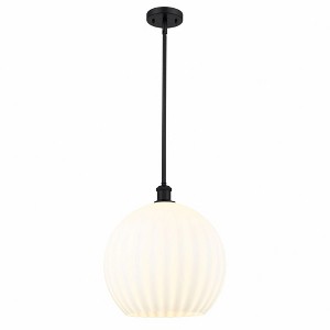 White Venetian - 1 Light Stem Hung Pendant In Modern Style-16.63 Inches Tall and 13.75 Inches Wide - 1 of 1