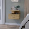 TIRAMISUBEST Floating Nightstand with 2-Tier Shelf and 1-Drawer - Beige Mobile File Cabinet - 2 of 4