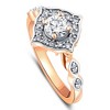 Pompeii3 Certified .83 Ct Accent Designed Diamond Ring Rose Gold Lab Created - Size 7 - 3 of 4